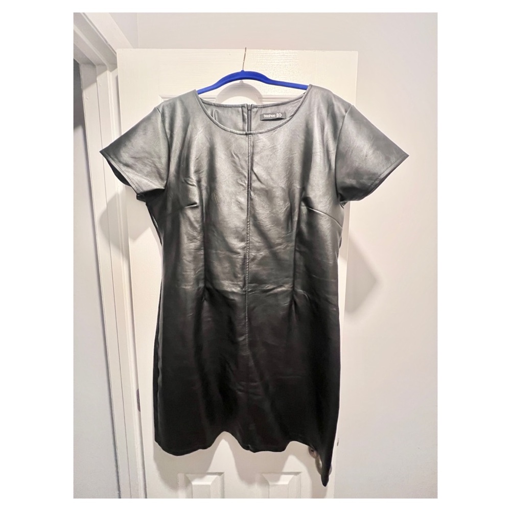 Boohoo Black Faux Leather Dress